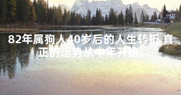 82年属狗人40岁后的人生转折 真正的运势从中年开始。